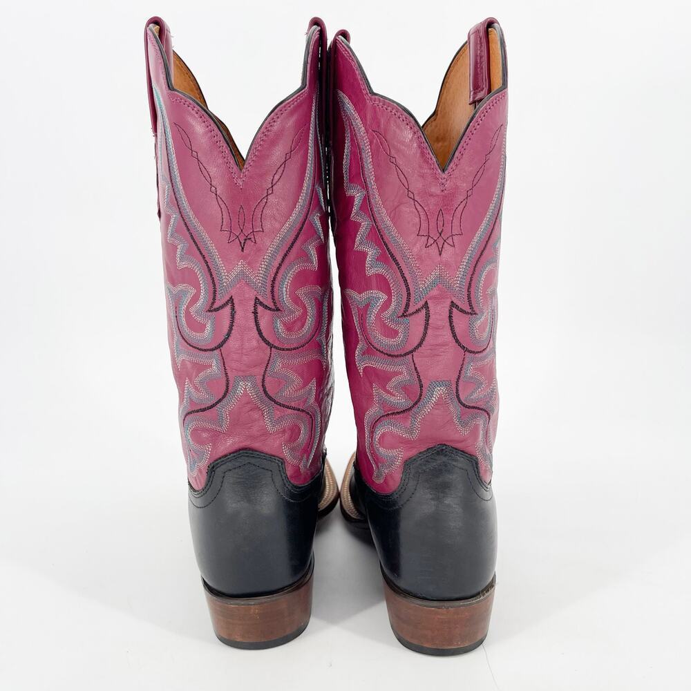 Lucchese Black Mauve Colorblock Square Toe Low He… - image 7